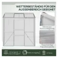 Gartengewächshaus, Gartenzimmer, Pflanzenzimmer, Pflanzengewächshaus, großes Gewächshaus, Schiebetür, Oberlicht, Silber, 192 x 68 x 196 cm - Thumbnail 4