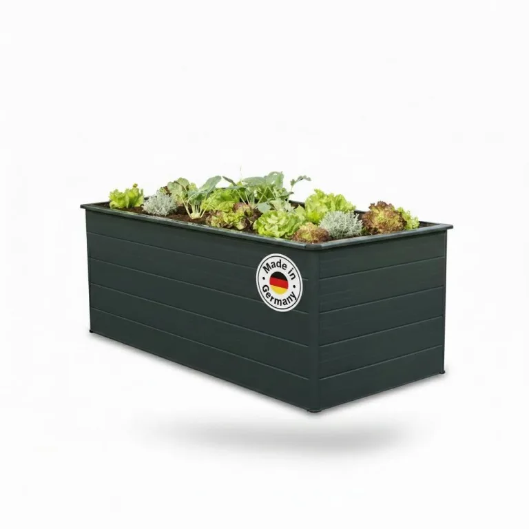 Beckmann Aluminium-Hochbeet Erntewunder – 201x91x75,5 cm – Anthrazit – Mit Schutzdach für Pflanzen – Rostfrei & Witterungsbeständig – Inkl. integrierter Schneckensperre – Ergonomische Arbeitshöhe – Bild 7