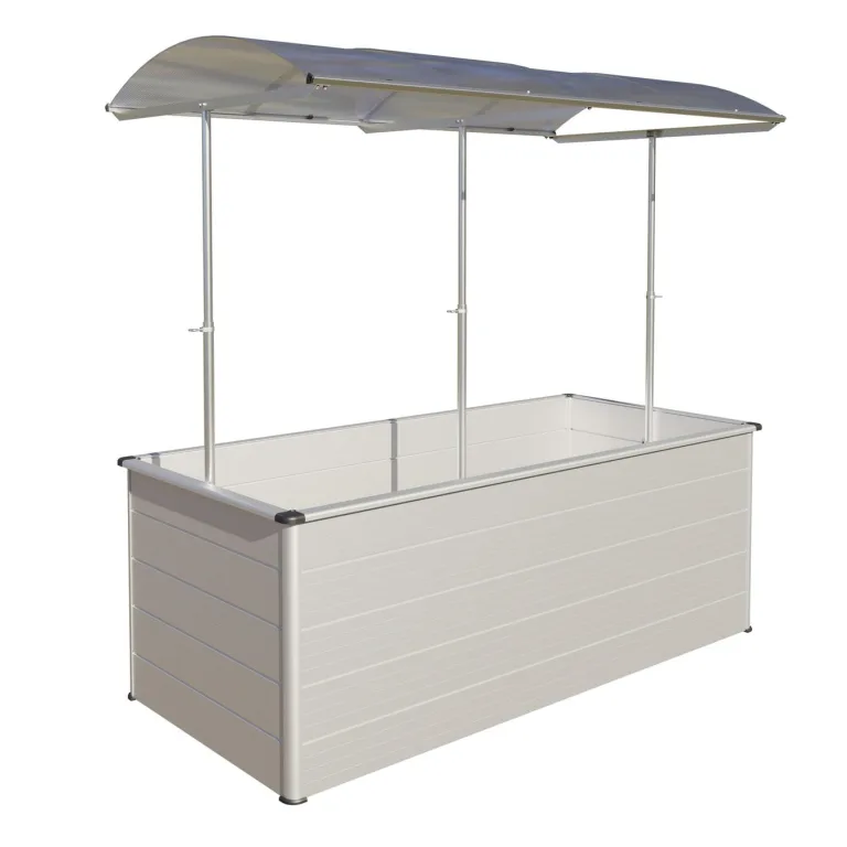 Beckmann Aluminium-Hochbeet Erntewunder – 201x91x75,5 cm – Anthrazit – Mit Schutzdach für Pflanzen – Rostfrei & Witterungsbeständig – Inkl. integrierter Schneckensperre – Ergonomische Arbeitshöhe – Bild 8