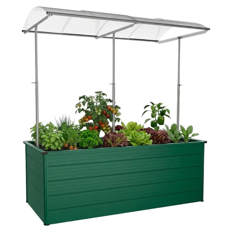 Beckmann Aluminium-Hochbeet Erntewunder – 201x91x75,5 cm – Anthrazit – Mit Schutzdach für Pflanzen – Rostfrei & Witterungsbeständig – Inkl. integrierter Schneckensperre – Ergonomische Arbeitshöhe – Bild 9