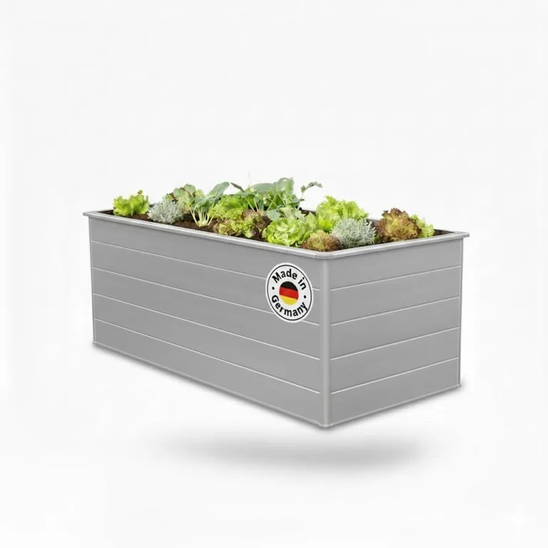 Beckmann Aluminium Hochbeet mit Schneckenschutz 201x91x75,5 cm – Modell Erntewunder Aluminium Natur – Rostfreies Alu-Hochbeet, witterungsbeständig – Made in Germany – Bild 1