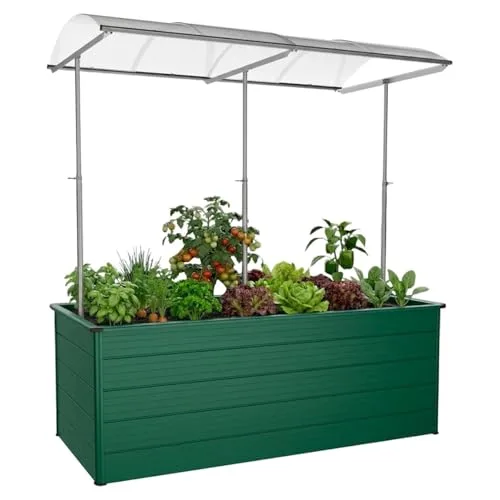 Beckmann Aluminium-Hochbeet Erntewunder – 201x91x75,5 cm – Grün – Mit Schutdach für Pflanzen – Rostfrei & Witterungsbeständig – Inkl. integrierter Schneckensperre – Ergonomische Arbeitshöhe – Bild 10