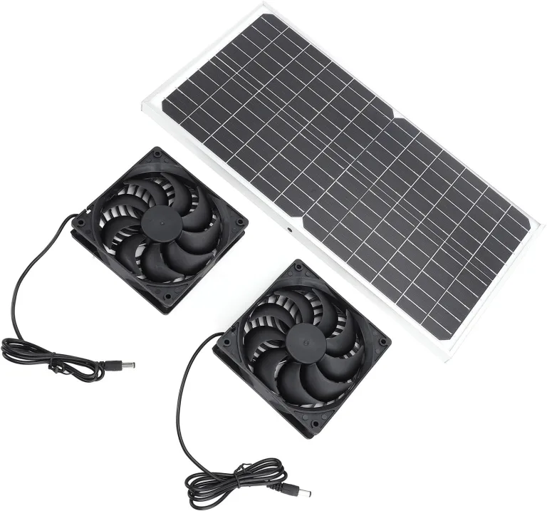 16 W solarbetriebenes Abluftventilator-Set mit monokristallinem Silizium-Panel, duales Belüftungssystem für Hühnerstall, Gewächshaus, Haustierhaus, ABS-Kunststoff, 40,5 x 2 – Bild 6