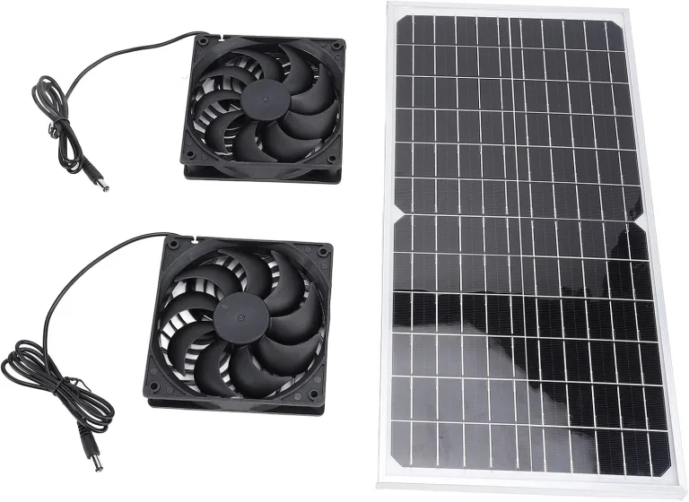 16 W solarbetriebenes Abluftventilator-Set mit monokristallinem Silizium-Panel, duales Belüftungssystem für Hühnerstall, Gewächshaus, Haustierhaus, ABS-Kunststoff, 40,5 x 2 – Bild 2