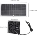 16 W solarbetriebenes Abluftventilator-Set mit monokristallinem Silizium-Panel, duales Belüftungssystem für Hühnerstall, Gewächshaus, Haustierhaus, ABS-Kunststoff, 40,5 x 2 - Thumbnail 7