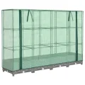 Hommdiy Hochbeet mit Gewächshaus-Aufsatz Rattan-Optik 160x40x123 cm rattanoptik Pflanzkübel Blumenkübel Großer Blumentopf Outdoor Hellgrau - Thumbnail 2