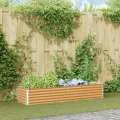 vidaXL Hochbeet Hellbraun 195 x 50 x 36 cm Verzinkter Stahl, Garten- und Terrassen-Pflanzkasten, robuster Stahl-Hochbeet, Coole Gartenlösung für Zuhause, Stadtgärten - Thumbnail 2