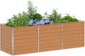 vidaXL Hochbeet Hellbraun 240 x 80 x 77 cm Verzinkter Stahl, Garten- und Terrassendesigns, urbaner Stil, robuste Möbel für draußen, Coole und praktische Lösungen - Thumbnail 2