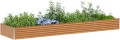 vidaXL Hochbeet Hellbraun 390 x 100 x 36 cm Verzinkter Stahl, Garten & Terrasse, Industriedesign Blumenkasten, Hochbeet für Urban, Moderne Gartenlösungen, robust gebaut - Thumbnail 2