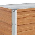 vidaXL Hochbeet Hellbraun 100 x 100 x 77 cm Verzinkter Stahl, Garten und Terrasse, Stabiler Metall-Wannen-Kübel, Hochbeet, Pflanzenbox für Outdoor-Kräuter und Blumen - Thumbnail 8