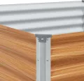 vidaXL Hochbeet Hellbraun 98 x 100 x 36 cm Verzinkter Stahl, Garten & Terrasse, Industriedesign Blumenkasten, Hochbeet für Urban, Moderne Gartenlösungen, robust gebaut - Thumbnail 6