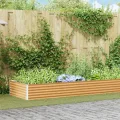 vidaXL Hochbeet Hellbraun 485 x 100 x 36 cm Verzinkter Stahl, Garten- und Terrassen-Pflanzkasten, robuster Stahl-Hochbeet, Coole Gartenlösung für Zuhause, Stadtgärten - Thumbnail 2