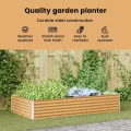 vidaXL Hochbeet Hellbraun 485 x 100 x 36 cm Verzinkter Stahl, Garten- und Terrassen-Pflanzkasten, robuster Stahl-Hochbeet, Coole Gartenlösung für Zuhause, Stadtgärten - Thumbnail 4
