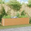 vidaXL Hochbeet Hellbraun 290 x 50 x 68 cm Verzinkter Stahl, Garten & Terrasse, Industriedesign Blumenkasten, Hochbeet für Urban, Moderne Gartenlösungen, robust gebaut - Thumbnail 3