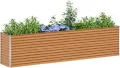 vidaXL Hochbeet Hellbraun 290 x 50 x 68 cm Verzinkter Stahl, Garten & Terrasse, Industriedesign Blumenkasten, Hochbeet für Urban, Moderne Gartenlösungen, robust gebaut - Thumbnail 1