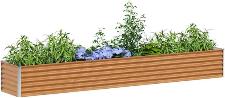 vidaXL Hochbeet Hellbraun 290 x 50 x 36 cm Verzinkter Stahl, Garten & Terrasse, Industriedesign Blumenkasten, Hochbeet für Urban, Moderne Gartenlösungen, robust gebaut – Bild 1