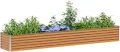vidaXL Hochbeet Hellbraun 290 x 50 x 36 cm Verzinkter Stahl, Garten & Terrasse, Industriedesign Blumenkasten, Hochbeet für Urban, Moderne Gartenlösungen, robust gebaut - Thumbnail 1