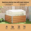 vidaXL Gartenpflanzer mit Gewächshaus Hellbraun 100 x 100 x 77 cm, Garten- und Terrassen-Planter, robuster Stahl, rechteckig, wetterfestes Industrie-Behälter - Thumbnail 6