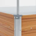 vidaXL Gartenpflanzer mit Gewächshaus Hellbraun 100 x 100 x 77 cm, Garten- und Terrassen-Planter, robuster Stahl, rechteckig, wetterfestes Industrie-Behälter - Thumbnail 8