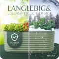 GRUNA - Hochbeet Metall 200x80x75 cm I 6 in 1 Modular Hochbeete-Kit I 100% Rostfrei I Formstabil Dank Verstrebung I Hochbeete für Garten I Hochbeet Grün (200x80x75) - Thumbnail 3