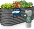 GRUNA - Hochbeet Metall 200x60x75 cm I 6 in 1 Modular Hochbeete-Kit I 100% Rostfrei I Formstabil Dank Verstrebung I Hochbeete für Garten I Hochbeet Anthrazit (200x60x75) - Thumbnail 1