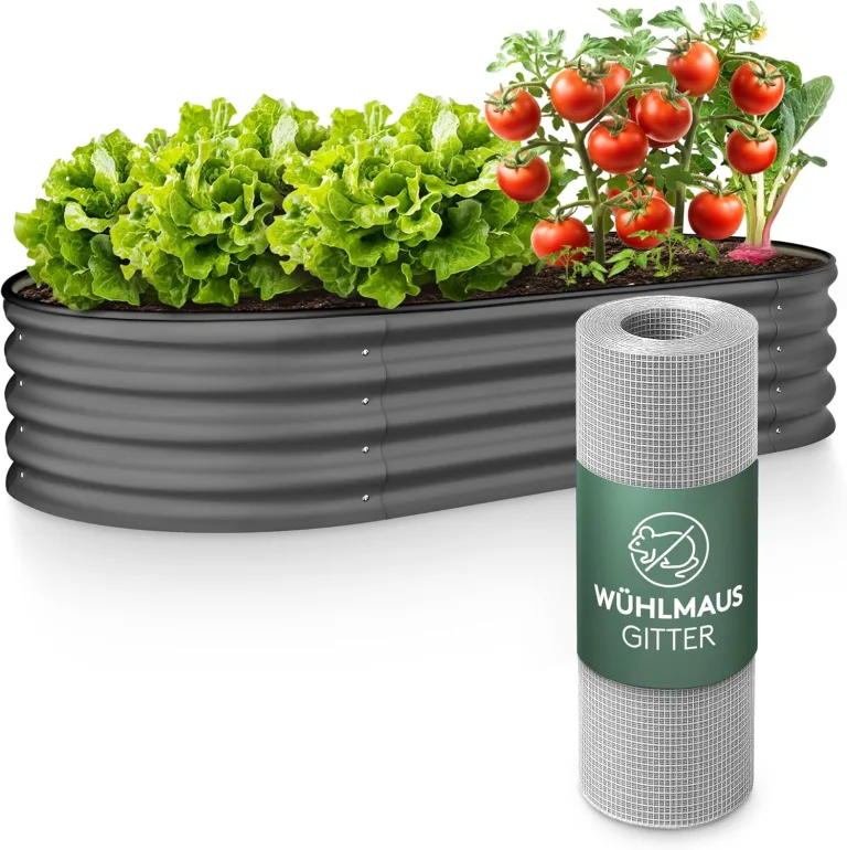GRUNA - Hochbeet Metall 200x80x75 cm I 6 in 1 Modular Hochbeete-Kit I 100% Rostfrei I Formstabil Dank Verstrebung I Hochbeete für Garten I Hochbeet Anthrazit (200x80x75) – Bild 8