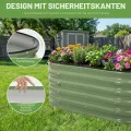 INNO STAGE Verzinktes Hochbeet-Set, 1,2 x 0,6 x 0,4 m Metall-Hochbeete für den Außenbereich zum Gärtnern, 43 cm hoch, großes Stahl-Hochbeet für Gemüse und Blumen, Terrasse, Boden, Pflanzkasten – Grün - Thumbnail 4