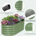 INNO STAGE Verzinktes Hochbeet-Set, 1,2 x 0,6 x 0,4 m Metall-Hochbeete für den Außenbereich zum Gärtnern, 43 cm hoch, großes Stahl-Hochbeet für Gemüse und Blumen, Terrasse, Boden, Pflanzkasten – Grün - Thumbnail 6