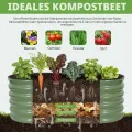 INNO STAGE Verzinktes Hochbeet-Set, 1,2 x 0,6 x 0,4 m Metall-Hochbeete für den Außenbereich zum Gärtnern, 43 cm hoch, großes Stahl-Hochbeet für Gemüse und Blumen, Terrasse, Boden, Pflanzkasten – Grün - Thumbnail 7