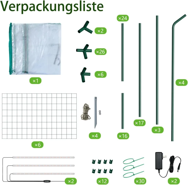 SUNYRISY Gewächshaus Klein mit Grow Lampe, Premium 4 Etagen Doppelt Tomatengewächshaus Foliengewächshaus mit LED Pflanzenlampe, Pflanzen überwinterungszelt Greenhouse für Balkon, Garten – Bild 7