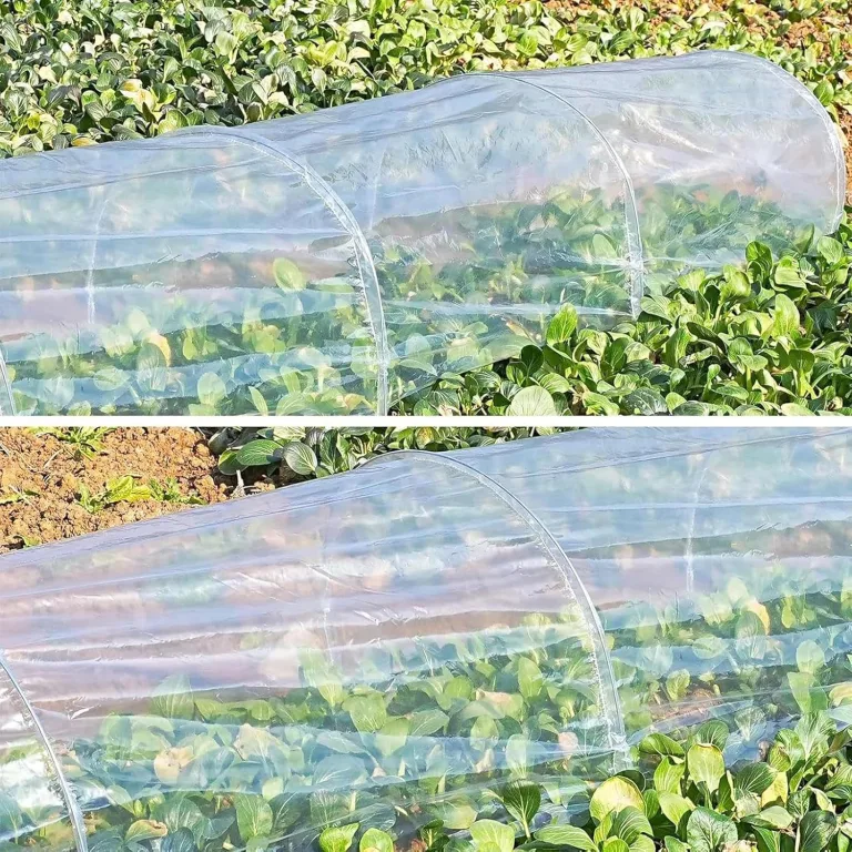 Gewächshaus 300×45×45 cm Foliengewächshaus Folientunnel Winterschutz Robustes Folientunnel Gewächshaus Mit 6 Stahldraht Und Erdnägeln Pflanzenhaus Für Garten Balkon Für gemüsen, blumene, Pflanzen – Bild 8