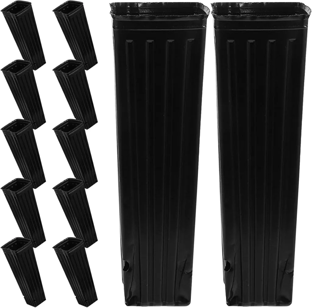 SEWACC 80stücke Tiefe Pflanztöpfe aus Kunststoff Hohe Baumtöpfe Schwarze Tiefe Pflanzgefäße mit Abflusslöchern für Innen und Außenbereich Anzuchttöpfe für Gewächshaus und Garten Töpfe
