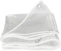 Transparente Plane, strapazierfähig, 13,7 Mil, wasserdicht, 10 x 13 Fuß, transparente Planen mit Ösen, Mehrzweck-Polyester für mittlere Beanspruchung, Allwetter-Plane, Gewächshaus-Kunststoff - Thumbnail 6