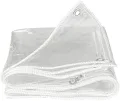 Transparente Plane, strapazierfähig, 13,7 Mil, wasserdicht, 10 x 13 Fuß, transparente Planen mit Ösen, Mehrzweck-Polyester für mittlere Beanspruchung, Allwetter-Plane, Gewächshaus-Kunststoff - Thumbnail 1