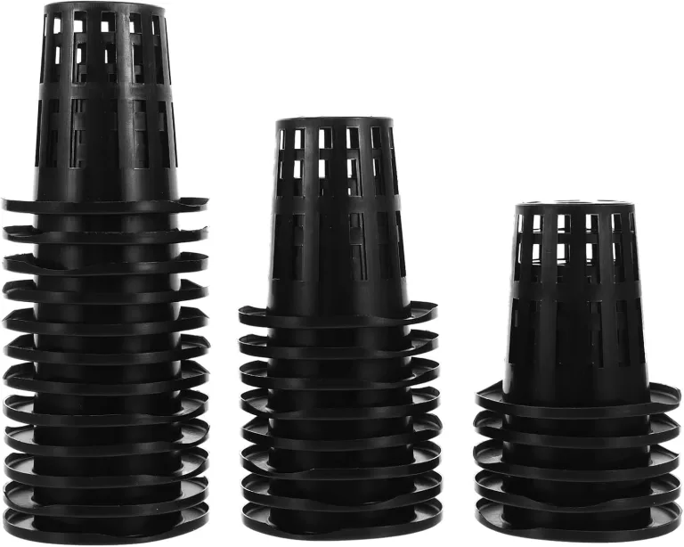 ifundom Hydroponische Netztöpfe 100 Stück Schwarz 70mm – Kunststoff Pflanzkörbe mit Wurzelschnittfunktion für Balkon Gewächshaus Hydroponik Zimmergarten – Bild 1
