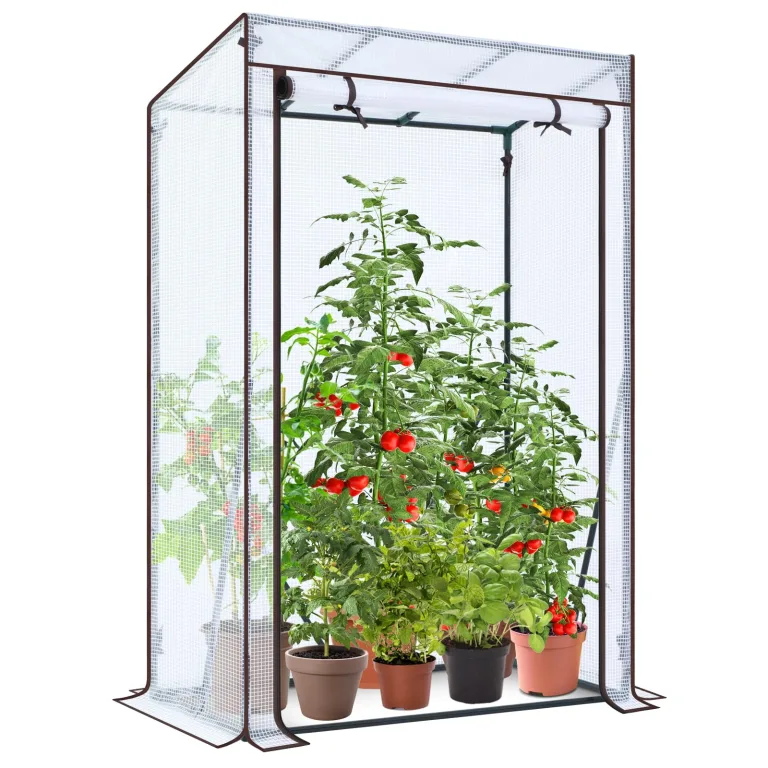 Ohuhu Gewächshaus klein Premium Foliengewächshaus Tomatengewächshaus für Balkon, Tomatenhaus Treibhaus Gewächshaus Balkon überwinterungszelt für Pflanzen, Stabil Winterfest PVC 100x50x152 cm – Bild 9