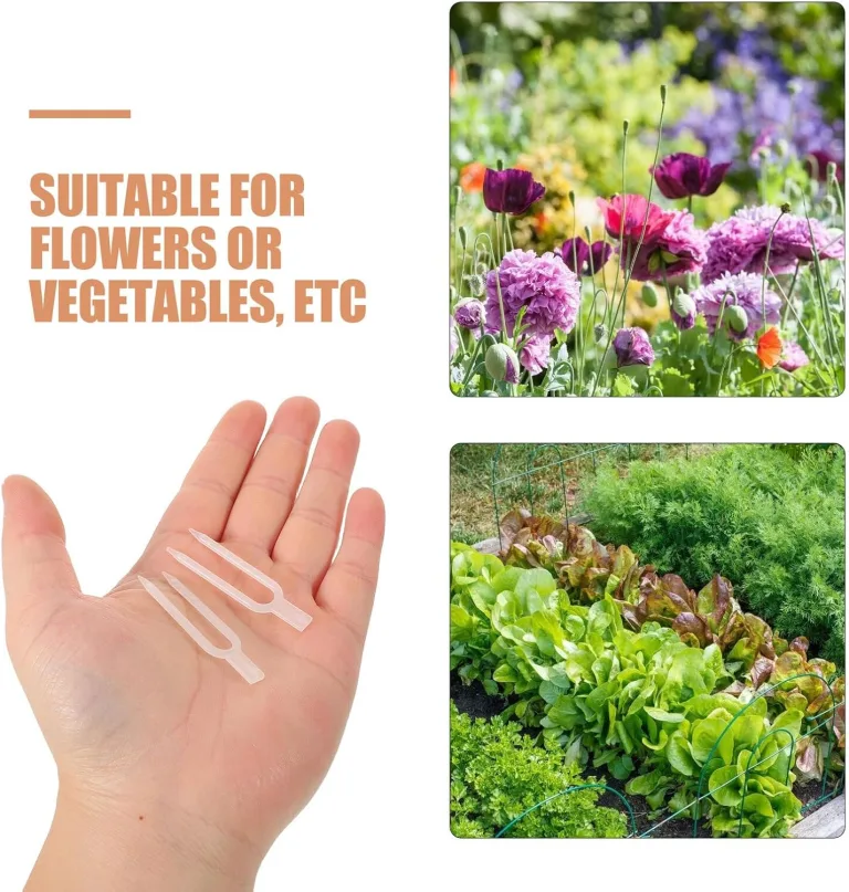 Kunststoff Pflanzenstecknadeln 5cm Transparent Befestigungsgabeln für Gartenpflanzen und Rankhilfen Erdbeerpflanzen Fixierer für Gewächshaus und Beet – Bild 4