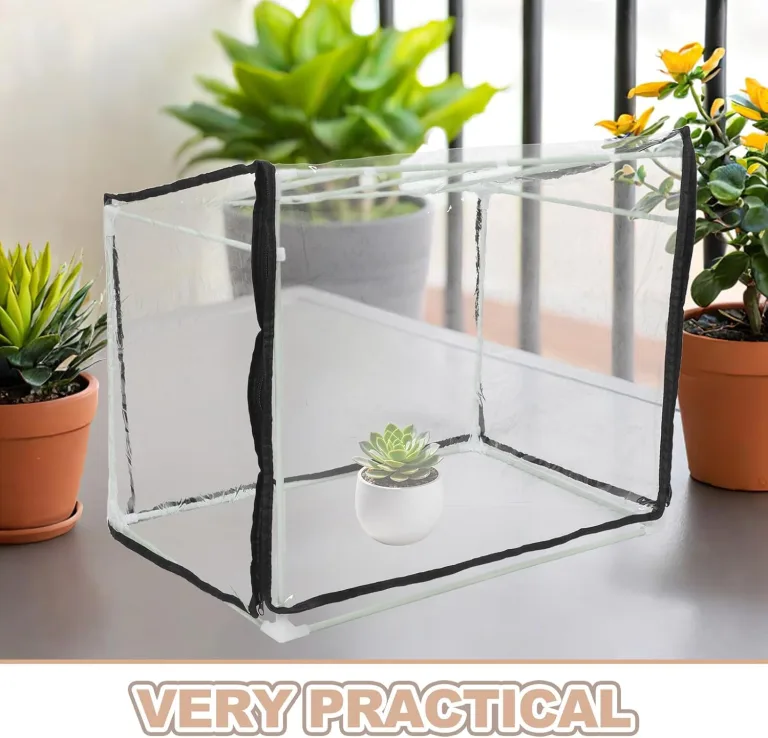 Mini Gewächshaus mit Transparentem Schutz Tragbares Pflanzenzelt für Balkon und Fensterbank Frostgeschütztes Pflanzenhaus für Drinnen und Draußen Platzsparendes Gartenpflanzenzelt – Bild 3