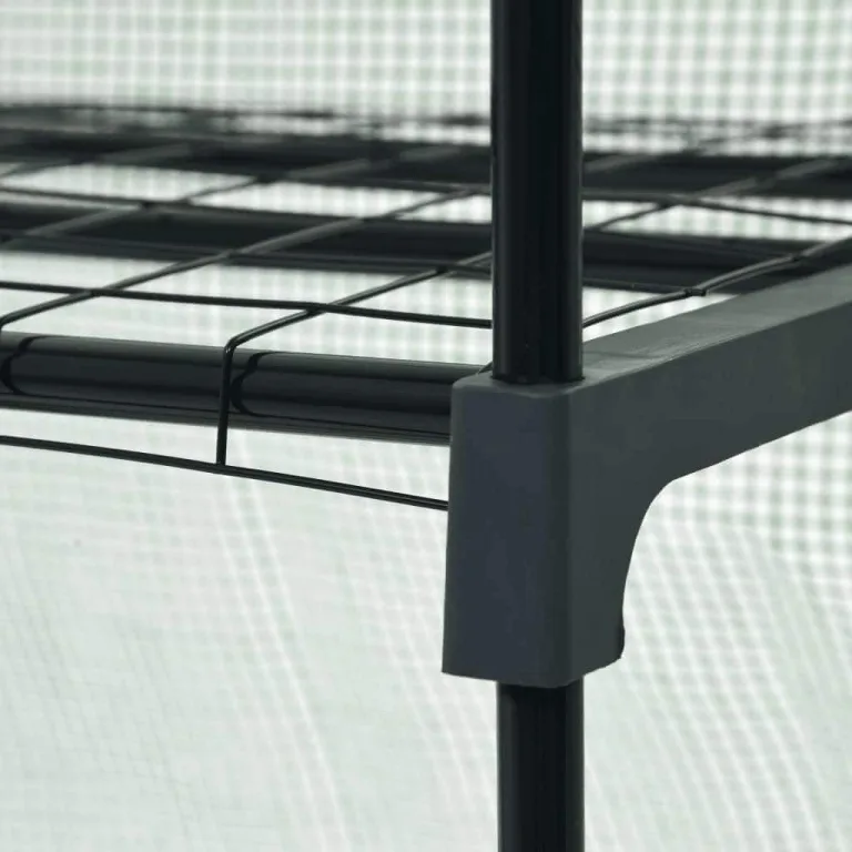 Gewächshaus mit 3 Ablagen, Faltbarer Begehbarer Technikraum mit Rolltür, Klein Tomatenhaus für Optimales Pflanzenwachstum, 69x49x125 cm Grün Polyethylen – Bild 8