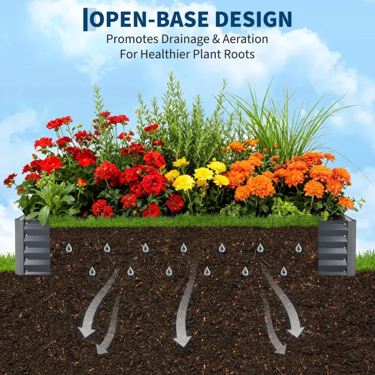 Hochbeet Metall mit Vogelschutznetz, Robuster Pflanzkasten Blumenkasten Kit Wetterfester Pflanzkasten aus Verzinktem Stahl, Vielseitig für Gemüse, Blumen & Kräuter, Einfache Montage – Bild 4