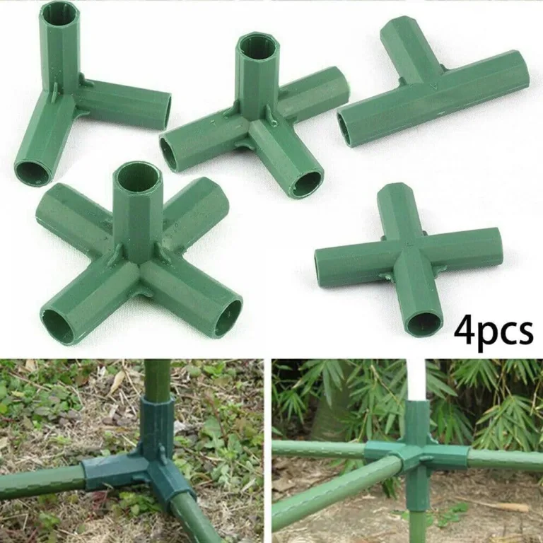 Für Kunststoff-Gewächshaus-Anschluss, 16–17 mm Rohre, 4 Stück, dunkelgrüne PP-Verbindungen, Outdoor-Gartenstrukturen, Frühbeete und Möbel – Bild 4