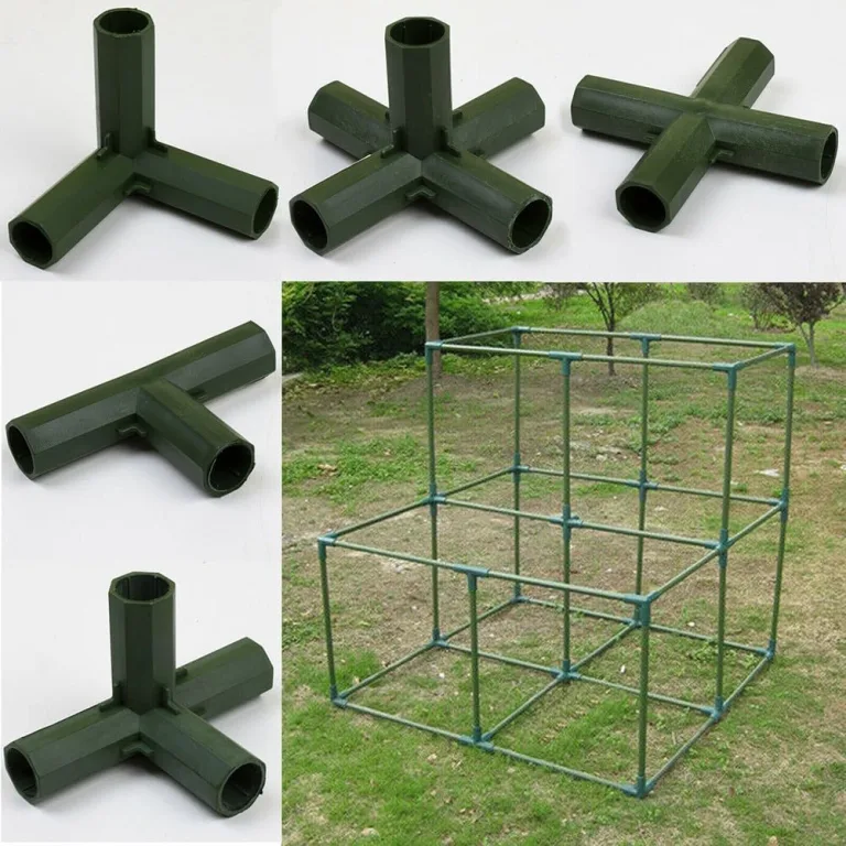 Für Kunststoff-Gewächshaus-Anschluss, 16–17 mm Rohre, 4 Stück, dunkelgrüne PP-Verbindungen, Outdoor-Gartenstrukturen, Frühbeete und Möbel – Bild 5