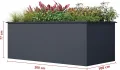 DEGAMO Hochbeet Lindau aus Stahl inklusive Zwischenboden, Stahl verzinkt + pulverbeschichtet, anthrazitgrau (RAL 7016), 200x100x77cm - Thumbnail 4