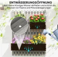 Outsunny Hochbeet Massivholz, Pflanzbeet Frühbeet Gartenbeet mit verstellbarem Blumenkasten, Wand, Pflanzkasten Pflanzkübel 60x16x80cm für Terrasse, Balkon, Gartenspalier für Blumen Pflanzen Grau - Thumbnail 6