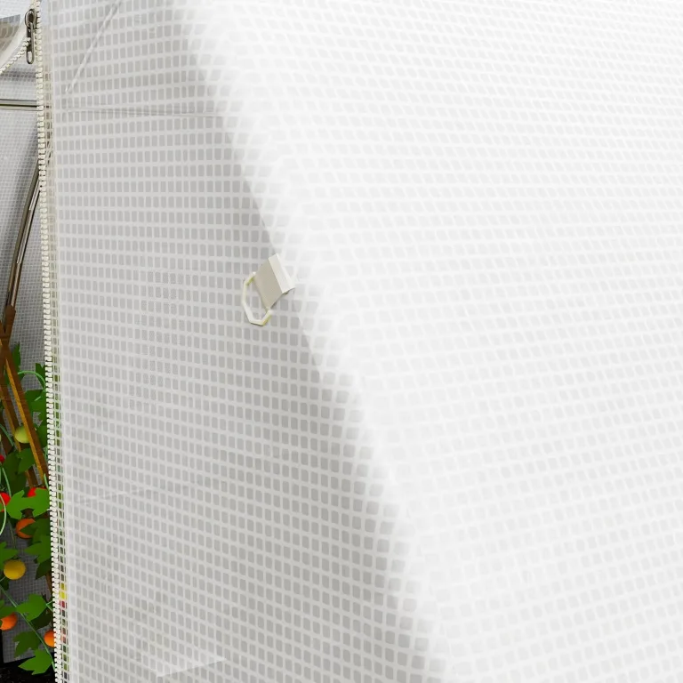 Outsunny Gewächshausfolie 3 x 4 m, wasserdicht Polyethylenfolie mit Rolltür, 8 Fenster, UV Schutz, Reißfest Gartenfolie Abdeckplane für Folientunnel Gartenarbeit, Tunnelfolie für Außenbereich Grün – Bild 8