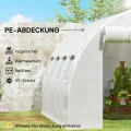Outsunny Gewächshausfolie 3 x 4 m, wasserdicht Polyethylenfolie mit Rolltür, 8 Fenster, UV Schutz, Reißfest Gartenfolie Abdeckplane für Folientunnel Gartenarbeit, Tunnelfolie für Außenbereich Grün - Thumbnail 5