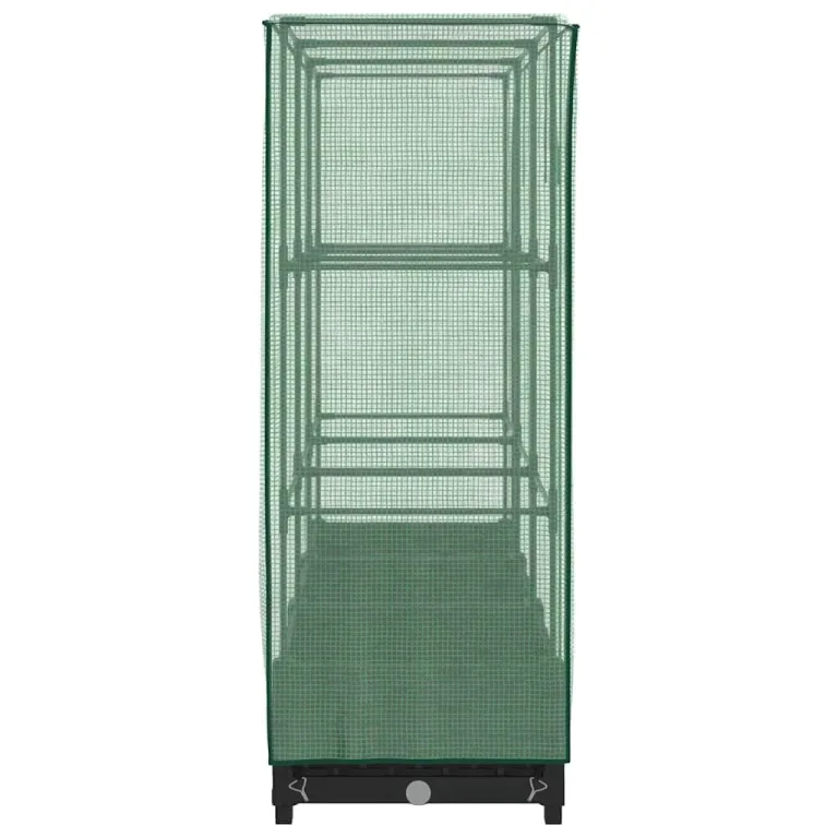Hochbeet mit Gewächshausabdeckung 120 x 40 x 123 cm Schwarz Rattan-Look Robustes PP und Eisenrahmen für mehr Komfort im Garten Balkon und Terrasse – Bild 5