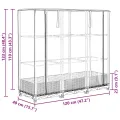 Hochbeet mit Gewächshausabdeckung 120Ã—40Ã—123 cm grau Rattanoptik stabil Eisenrohr PP für Balkon Garten Terrasse Kräuter Gemüse Blumen - Thumbnail 9