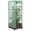 Hochbeet mit Gewächshausabdeckung 120Ã—40Ã—123 cm grau Rattanoptik stabil Eisenrohr PP für Balkon Garten Terrasse Kräuter Gemüse Blumen - Thumbnail 10