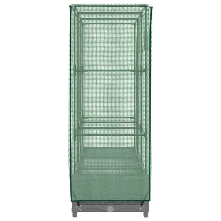 Hochbeet mit Gewächshausaufsatz 120x40x123 cm, PP mit Eisenrahmen, Rattan-Optik hellgrau, wetterfest für Balkon, Terrasse, Garten – Bild 5